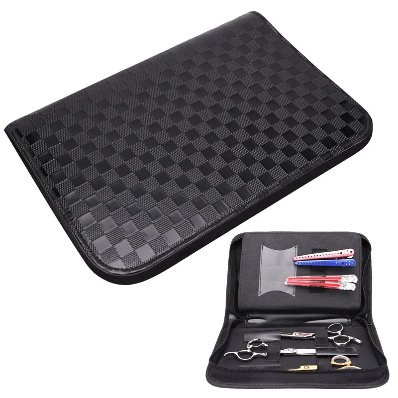 Multi-Pocket Barber Tool Storage Bag Foldable Hairdressing Scissors Comb Storage Bag Zipper Hair Cutting Clipper Tools Organizer
