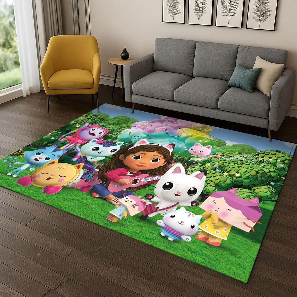 พรมลายการ์ตูนบ้านตุ๊กตาแก๊บบี้สุดน่ารัก สำหรับห้องนอน ห้องนั่งเล่น วางหน้าโซฟา หรือหน้าประตู ตกแต่งบ้าน พรมปูพื้นสำหรับเด็กเล่น กันลื่น เหมาะเป็นของขวัญ
