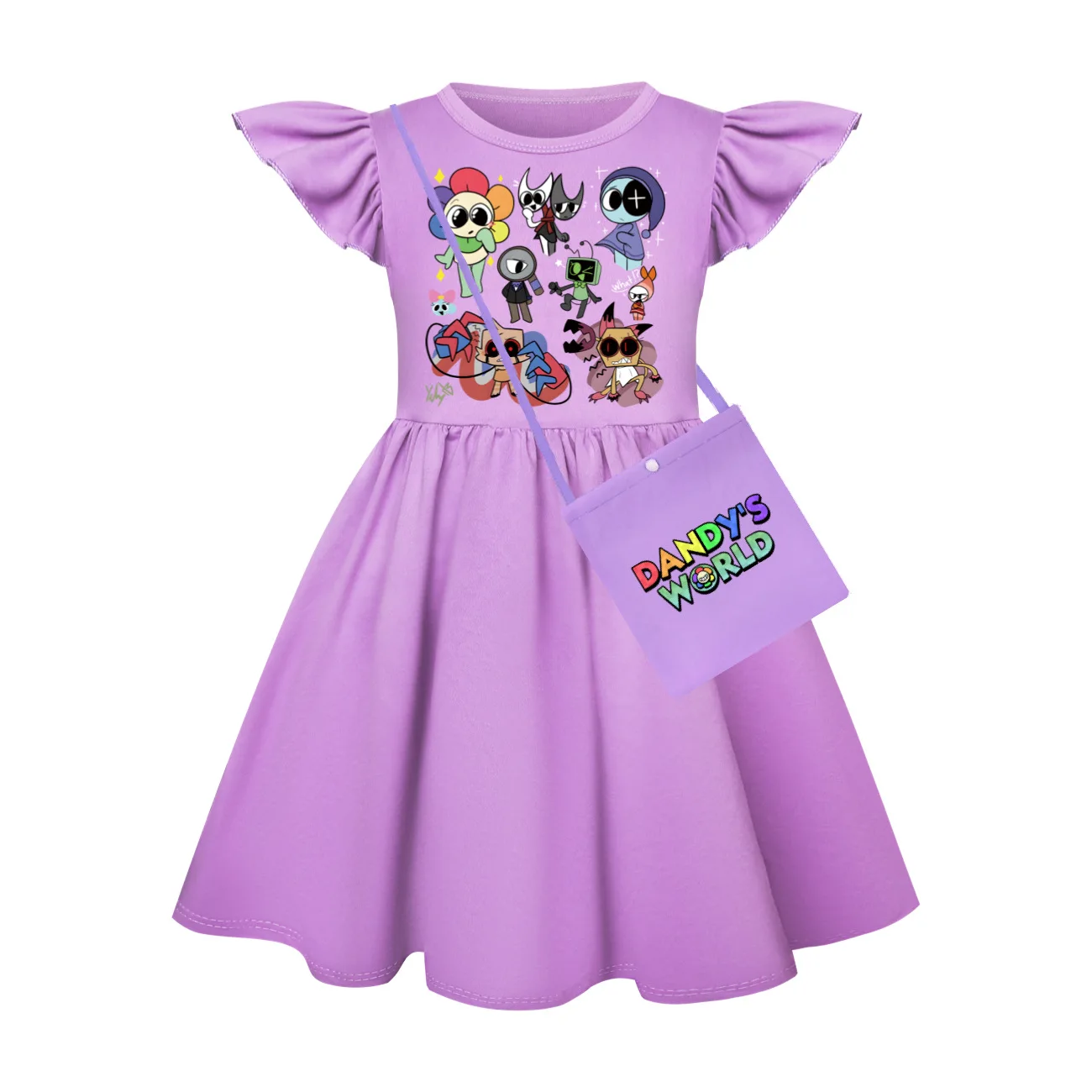 

Hot Game Dandy's World Clothes Kids Summer Casual Dresses Baby Girls Flying Sleeve Princess Dress Children Wedding Party Vestido