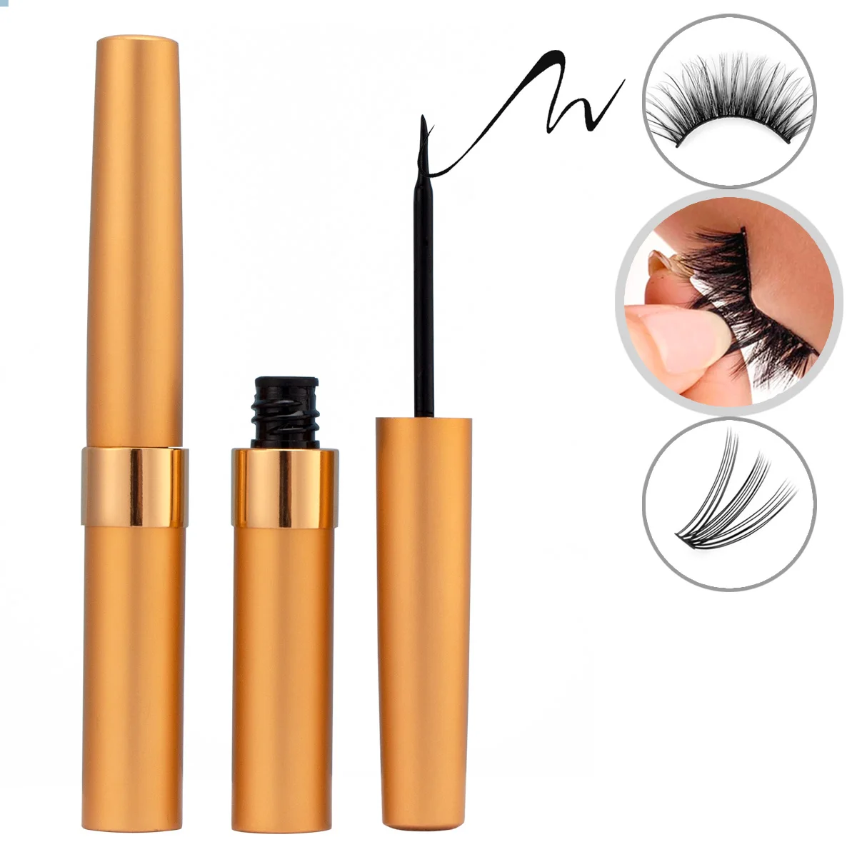 กาวติดขนตาปลอมแบบใช้แล้วทิ้ง กาวติดขนตาแห้งเร็ว กันน้ํา ยาวนาน ป้องกันภูมิแพ้