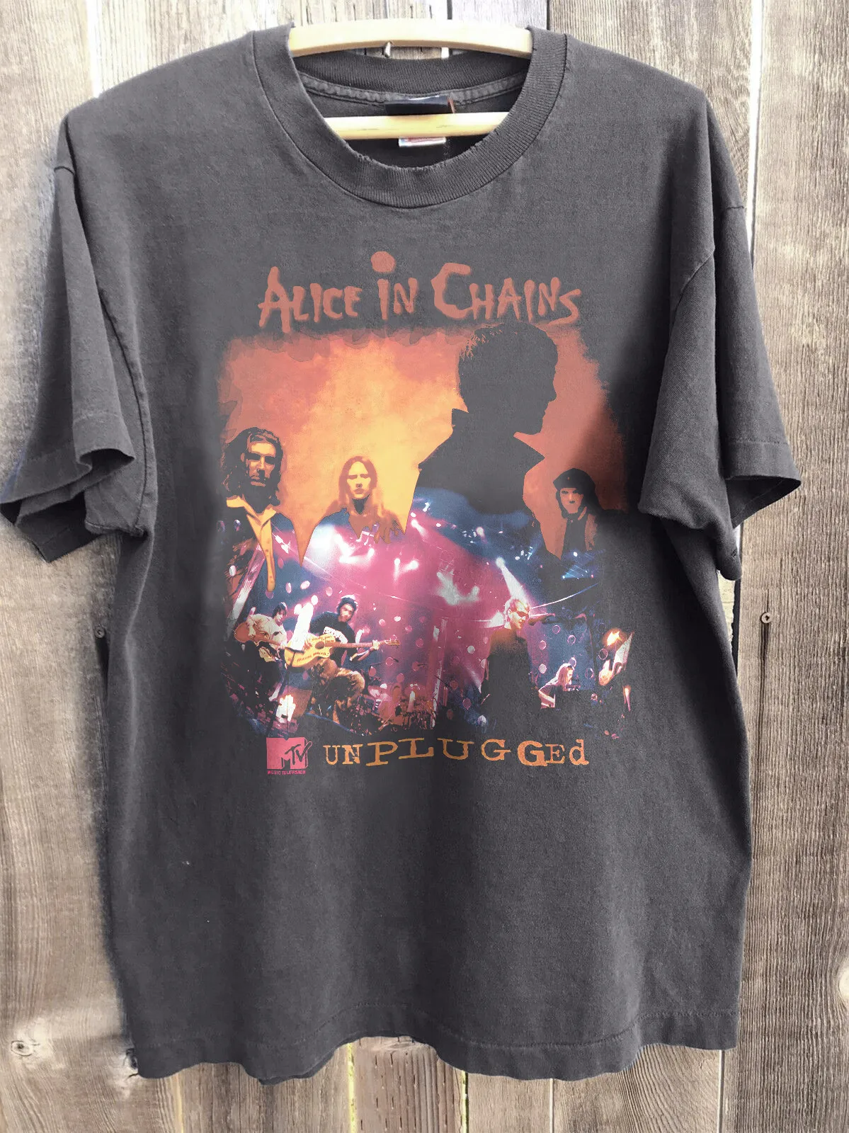 

New! ALICE IN CHAINS Shirt MTV Unplugged Unisex Charcoal T-shirt Size S-5XL
