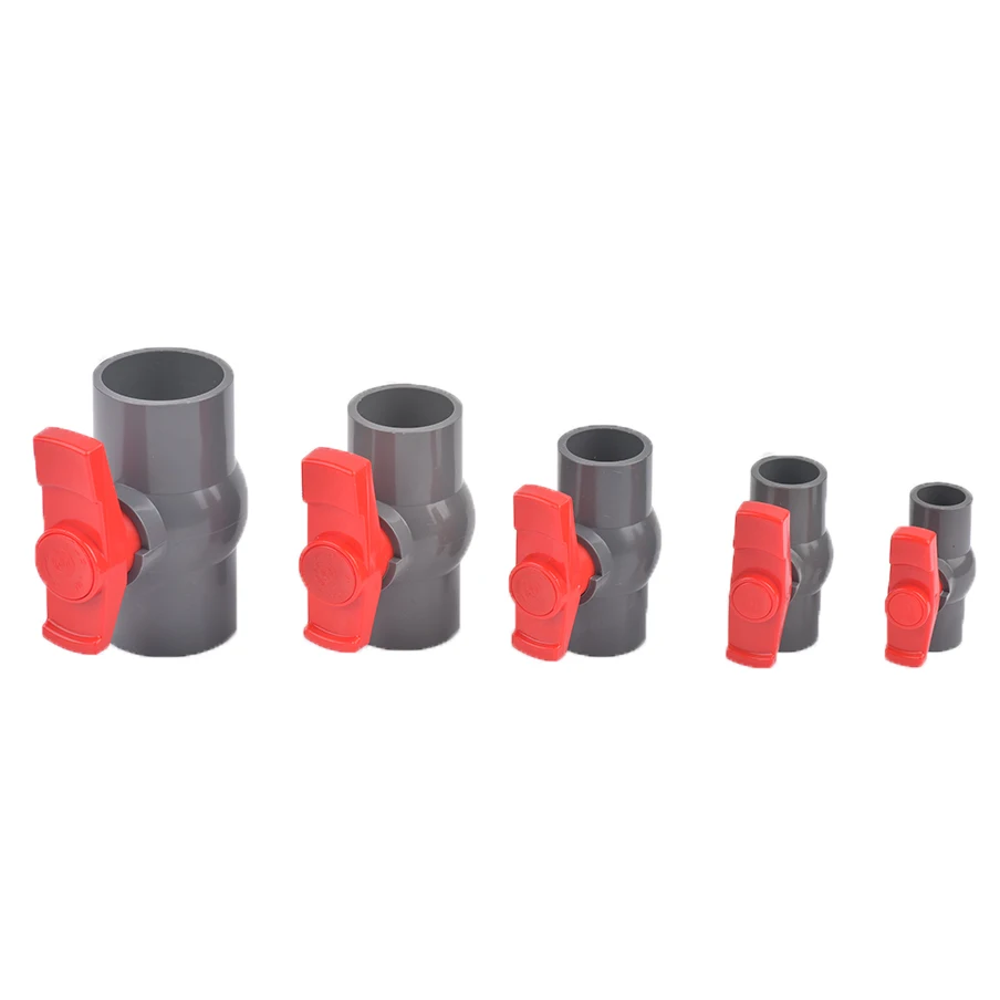 20/25/32/40/50mm Thread and Socket Type Pipe PVC Valve Agriculture Garden Irrigation Fittings 1Pc