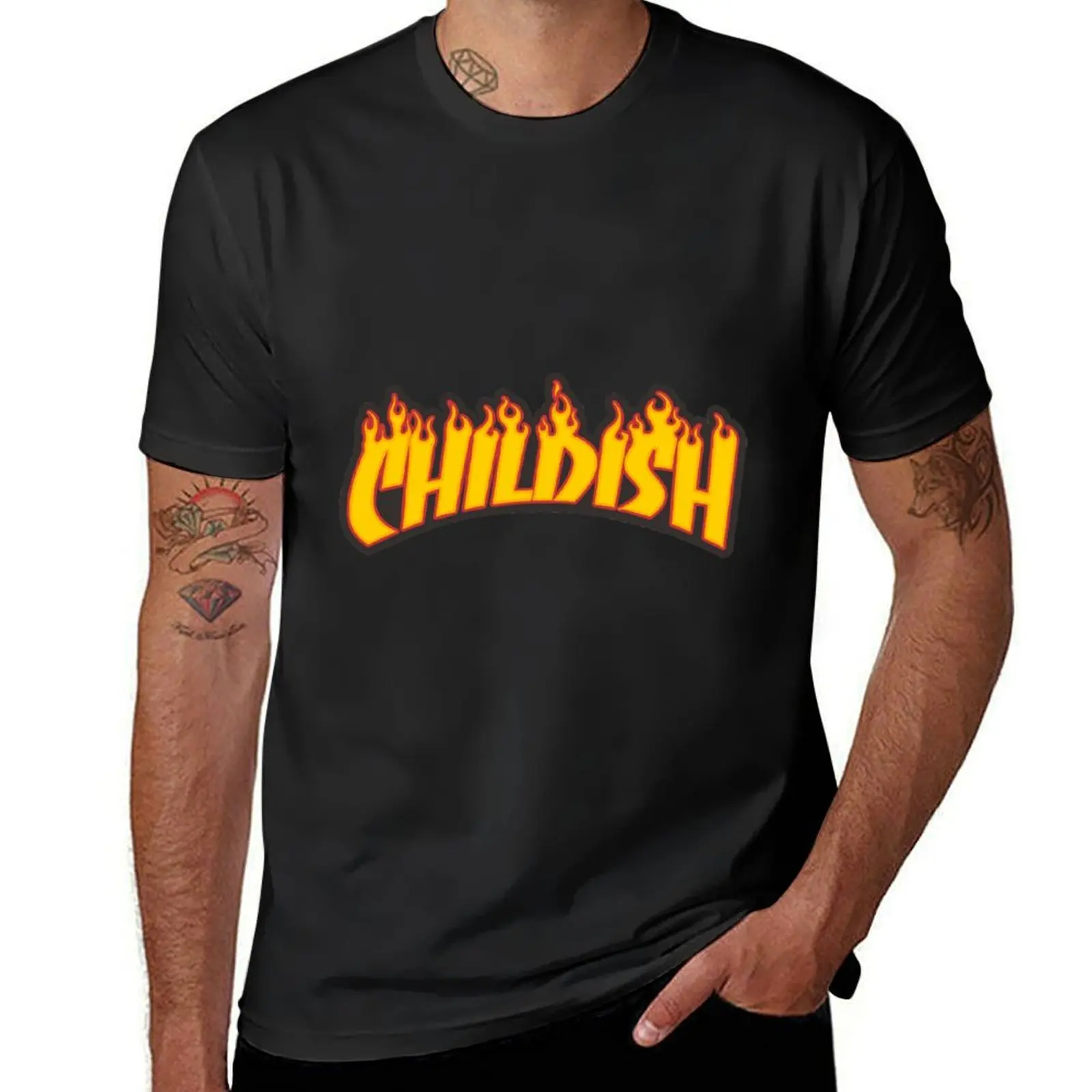 

TGF childish fire T-Shirt boys whites oversized for a boy mens t shirt