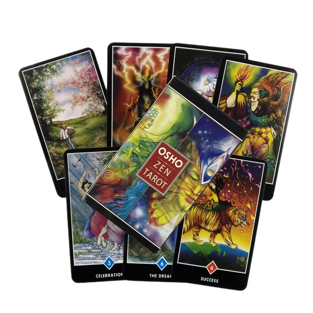 Osho Zen Tarot Card Reasoning Tarot Card Tarjeta de juego de mesa, una baraja de 78 visiones en inglés Edición de adivinación Juego de mesa