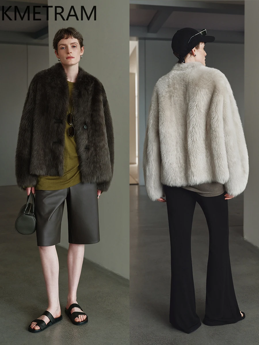 Natural Tuscany Wool Sheepskin Double Faced Fur Jacket Woman Short Real Fur Coat Old Money Style Winter Clothes Women 2025 шуба