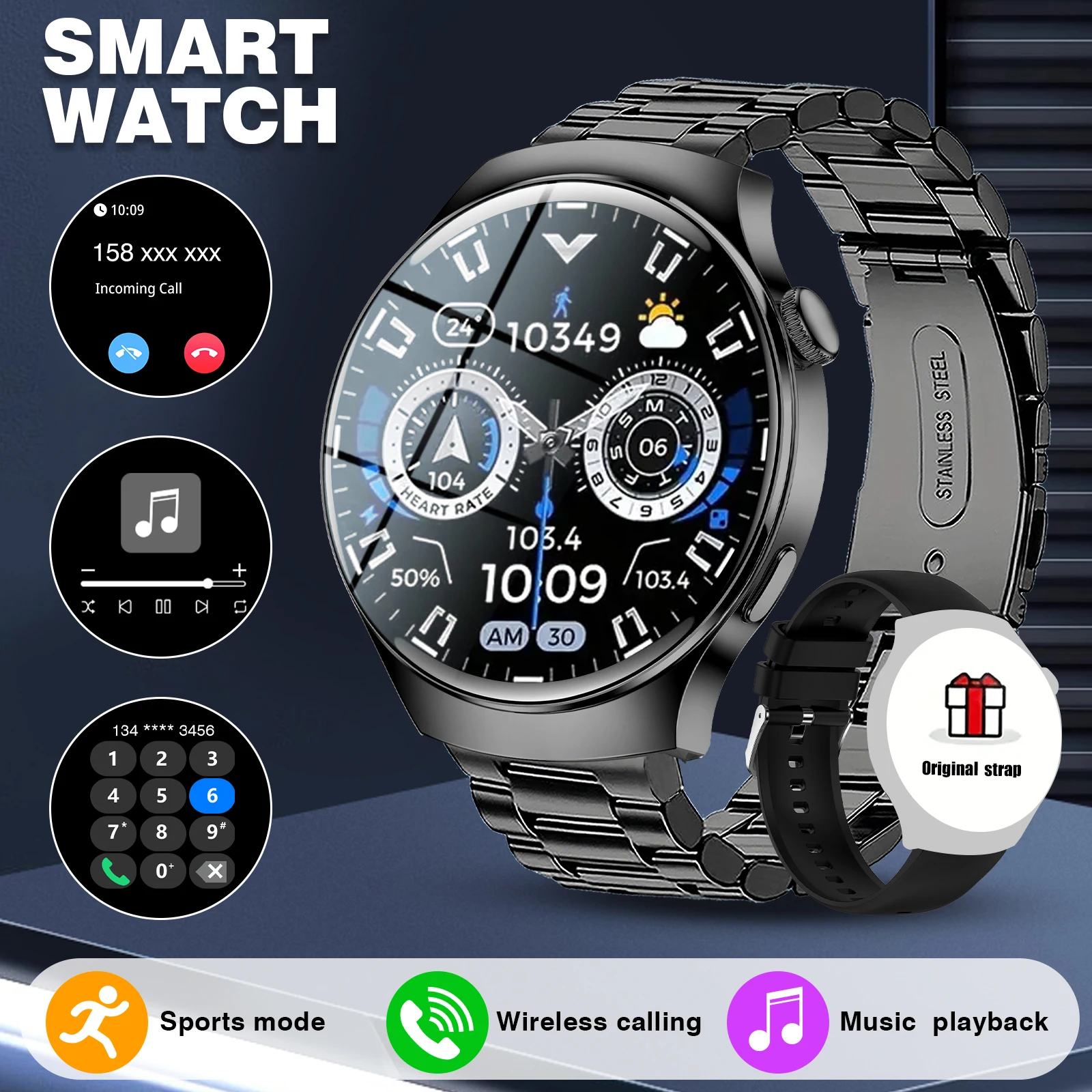 

New Smart Watch Sleep Health Monitor Bluetooth Talk Ladies Sport Smart Watch for Android IOS