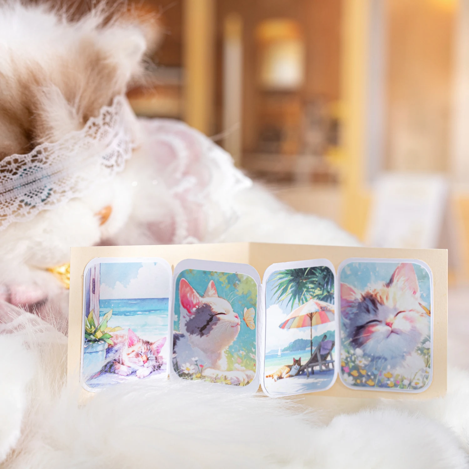 40 مللي متر * 200 سنتيمتر سعيد القط مذكرات سلسلة Kawaii القطط المشهد اشي الشريط الإبداعية DIY بها بنفسك مجلة المواد كلية القرطاسية