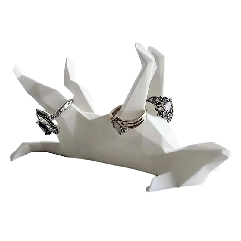 

Luxury Adorable Dog Ring Holder Gifts For Women Friends Female Mom Grandma Aunt As Mothers Day White Plastic 1 PCS