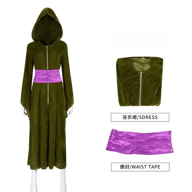 

SW Padme Amidala Косплей Зеленый костюм на Хэллоуин с капюшоном Маскарад Карнавальная вечеринка Одеваются наряды для взрослых lf [5