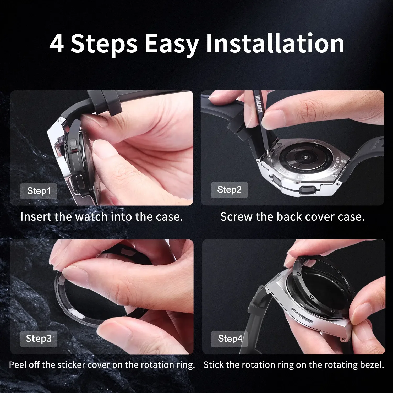 الفاخرة الفولاذ المقاوم للصدأ الحال بالنسبة لسامسونج ساعة 4 الكلاسيكية 46 مللي متر تعديل عدة ل ساعة 5Pro 45 مللي متر Watch4/5 44 40 مللي متر المطاط حزام