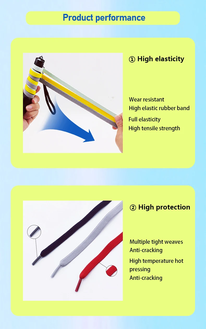 2 Paar 8mm Schnürsenkel ohne Binden, Schnürsenkel mit Druckverschluss, elastische Schnürsenkel für Sneaker, Kinder und Erwachsene, breite flache Schnürsenkel für Schuhe – Detail 3