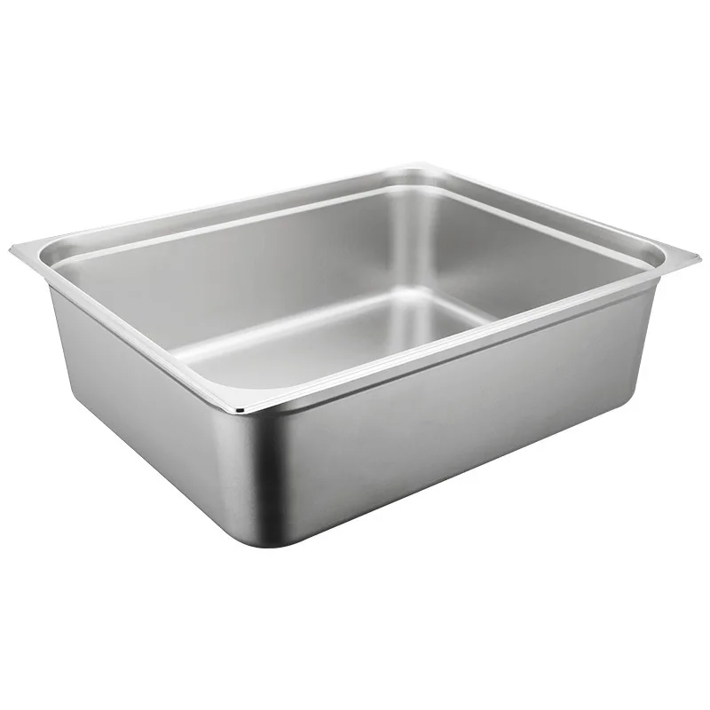 Stainless steel parts basin 2/1 extra large deepened and thickened square basin vegetable basin