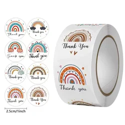 100-500pcs Thank you stickers for your order Cartoon Rainbow Clouds Stickers Handmade decor for gift package Stationery Stickers