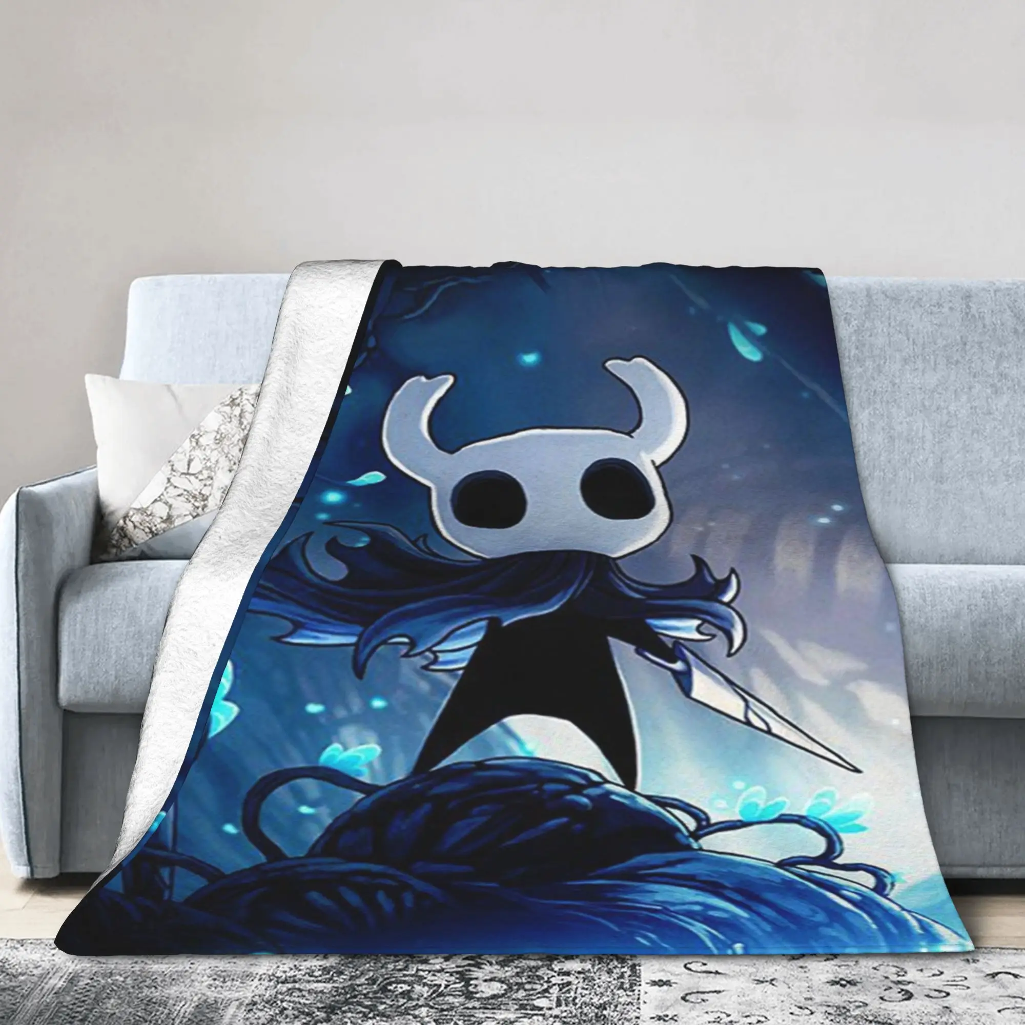 

Одеяла Hollow Knight Silksong The Knight, фланелевые одеяла, летние украшения с кондиционером, мягкие теплые покрывала