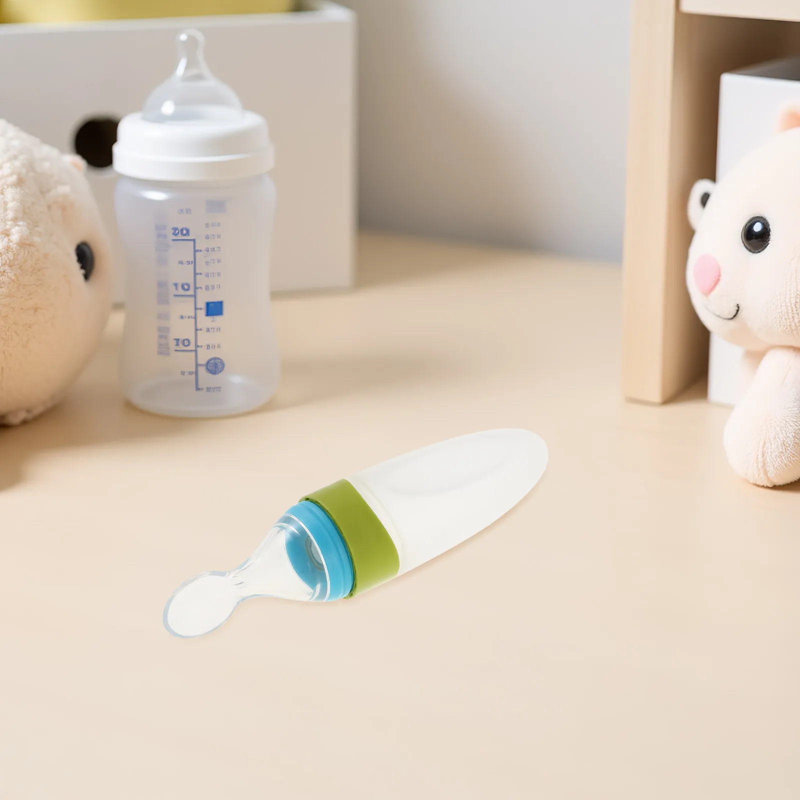 

Silicone Baby Food Dispensing Spoon Feeder Soft Tip Infant Weaning Cereal Oatmeal Feeding Spoon Baby Silicone Feeding Tableware