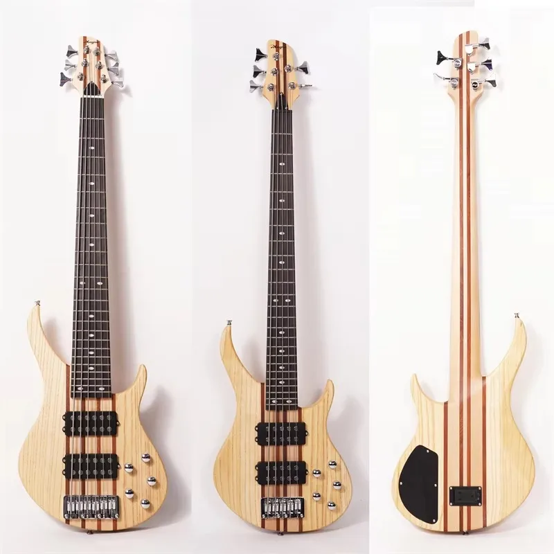 Multi String Electric Bass Guitar, Neck Through Body Bass with Active Pickup