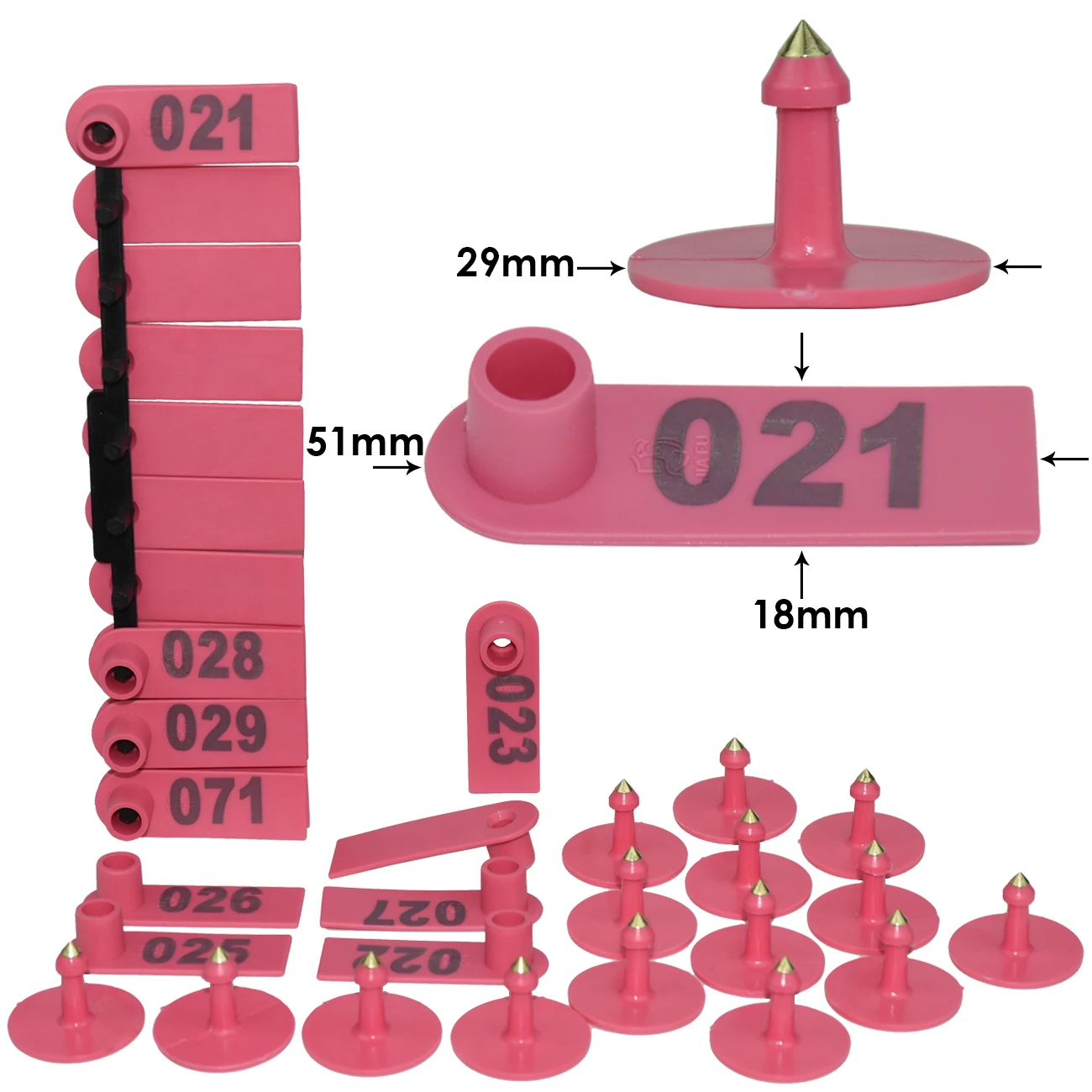 NO.1-100 Schafe Ohr Tag Zeichen Signage mit Anzahl Wort Ohr Laser Eingabe Kupfer Kopf Ohrringe Bauernhof Tier Identifikation Karte – Detail 4