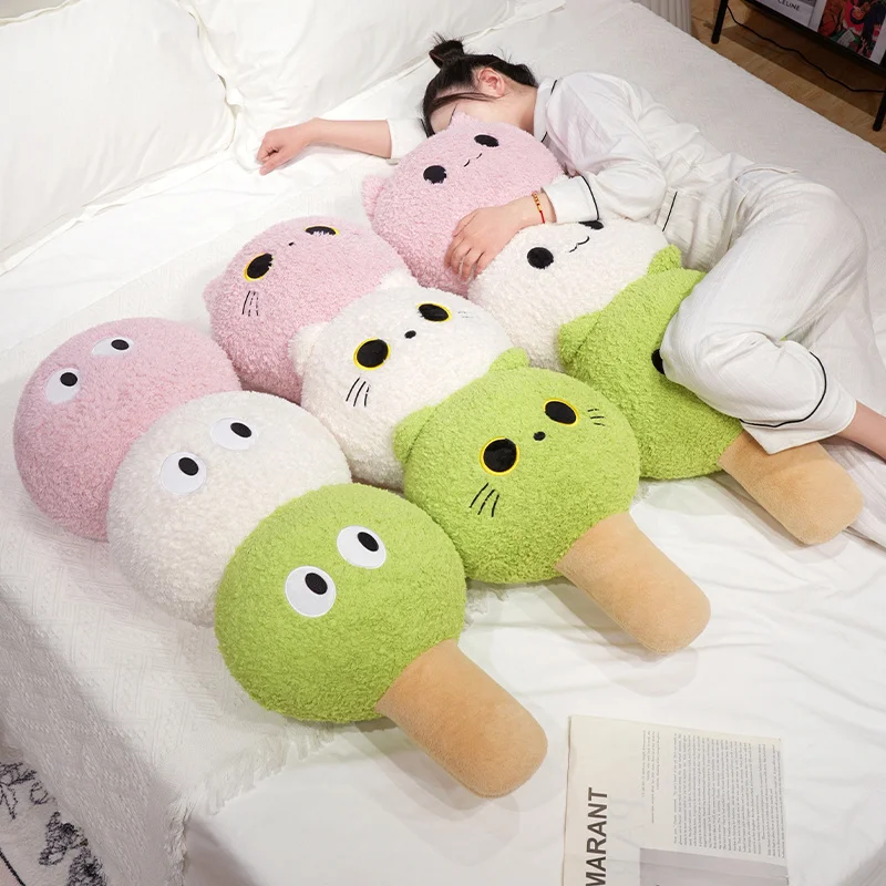 

50CM Simlation Kitten Pillow Plush Toys Fluffy Cat Stuffed Animal Pet Doll Green Pink White Cat Plushie Toys