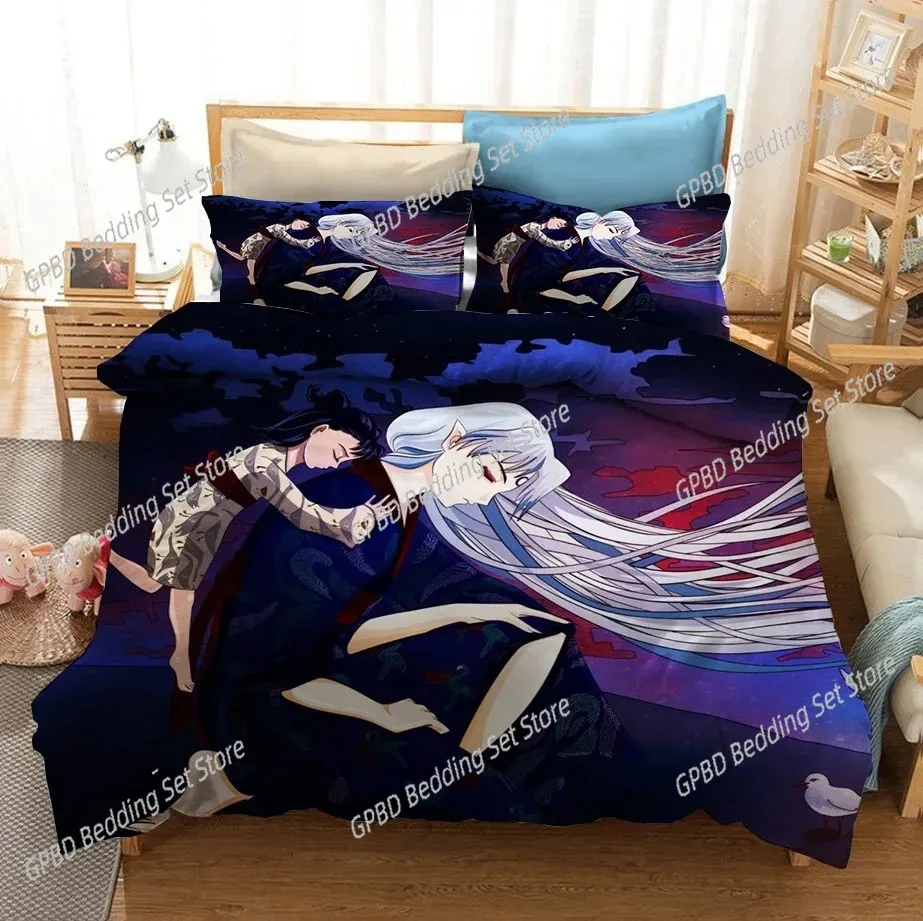 New 3D Printed Anime Inuyasha Duvet Cover Sesshoumaru Bedding Set Double Twin Full Queen King Adult Kids Quilt Cover