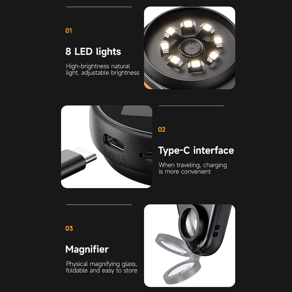 متعددة الوظائف المحمولة الرقمية الإلكترون المجهر أدوات إصلاح يده التفتيش المكبر مع 8 أضواء LED لعبة العلوم للأطفال #6