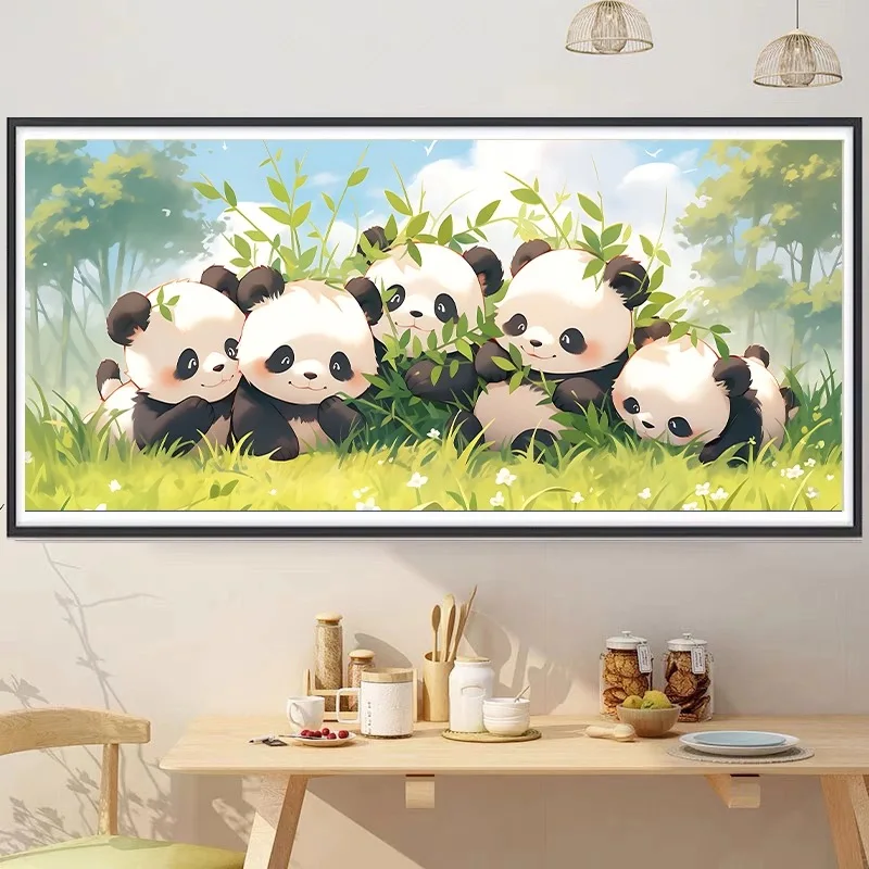 

Новый набор для вышивания крестиком «Милая панда» в китайском стиле, для гостиной, из хлопковой ткани, с мультяшным рисунком, подходит для детского ручного вышивания.