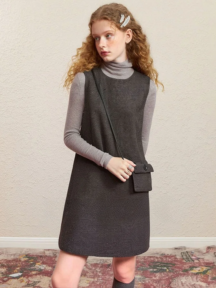 

ZhuoZhi Lazy round Ne Svel ort Dr Women's Autumn New Straight Cut Meat Concealing Dr Comfortable Breathable K...