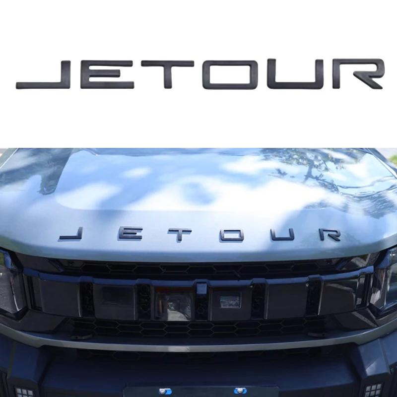 

Car Front Engine Hood Letter Sticker Fit for JETOUR Traveler T2 ABS Matte Black Hood Letter Sticker Car Modified Accessories