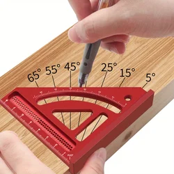 Woodworking Square Protractor Aluminum Miter Triangle Ruler Multi Angle Measuring Ruler Precision Layout Measuring Engineer Tool