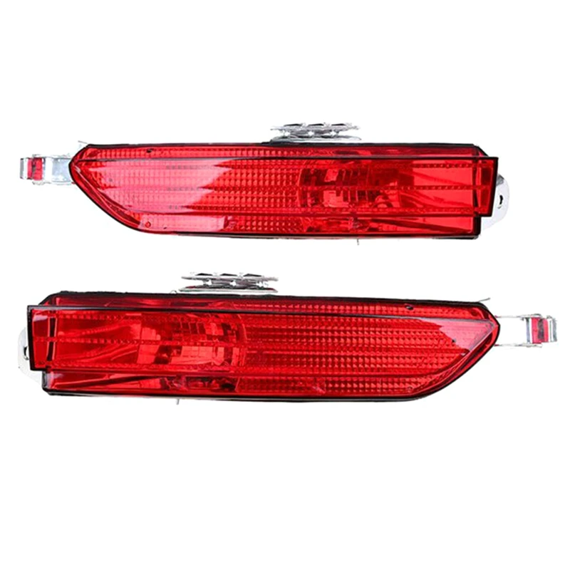 1 Pair Car Red Rear Fog Lamp Bumper Cover Reflector For VW Touareg 2011-2014 7P6945701D 7P6945702D Replacement Accessories