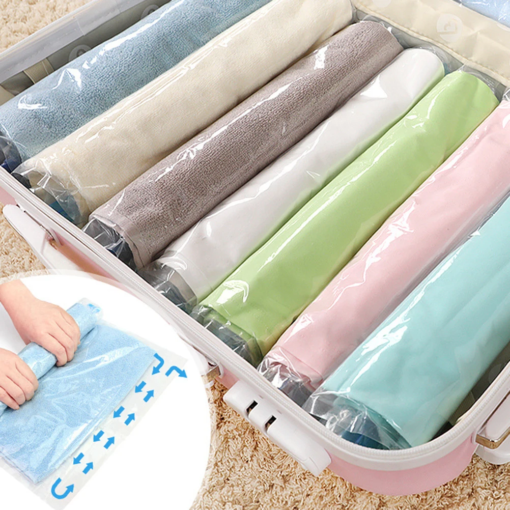 

5 Pcs Vacuum Storage Bags Compression Blanket Clothes Organizer Save Space Sealed Portable Closet Bag Travel Luggage Super