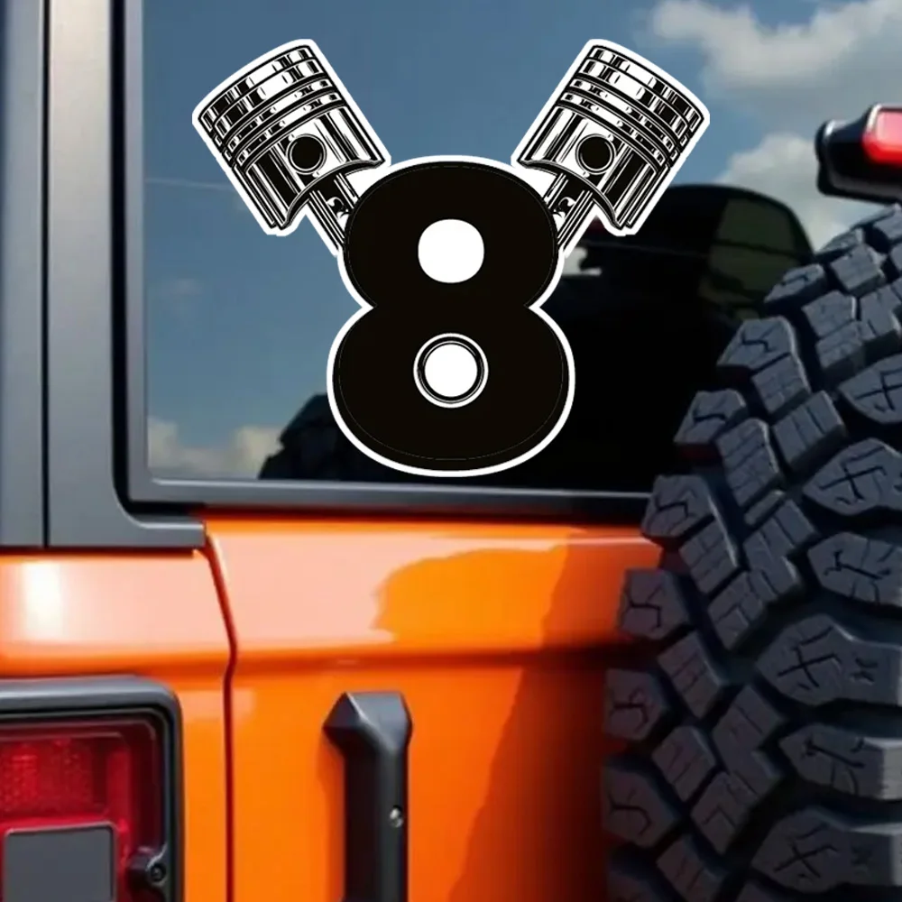 15x13cm Hаклейка на авто V8 Waterproof Vinyl Car Sticker for Bumper, Window, Truck, Laptop, Durable Decal