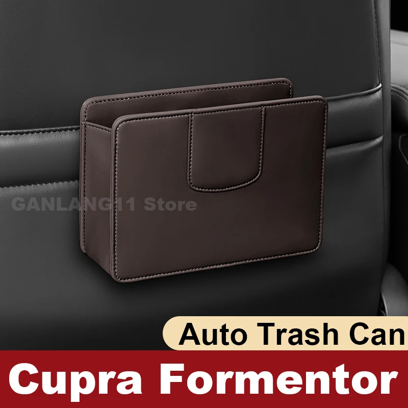 

Leather Car Organizer Storage Bag For Cupra Formentor 2021-2024 2025 Auto Trash Can Interior Cupra Formentor Accessories 2025