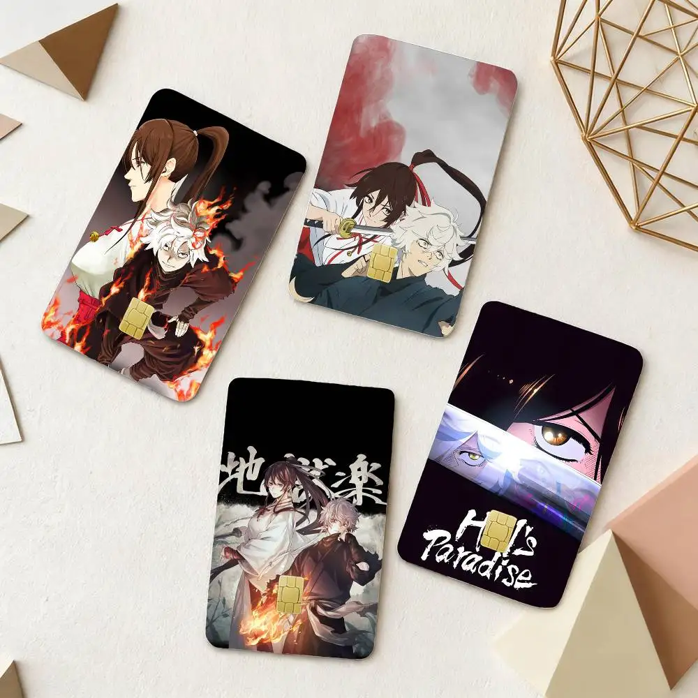 

HOT Anime Hells Paradise 4pcs 1Set Laser Holographic Sticker Skin Cover for Credit Bank Debit Card