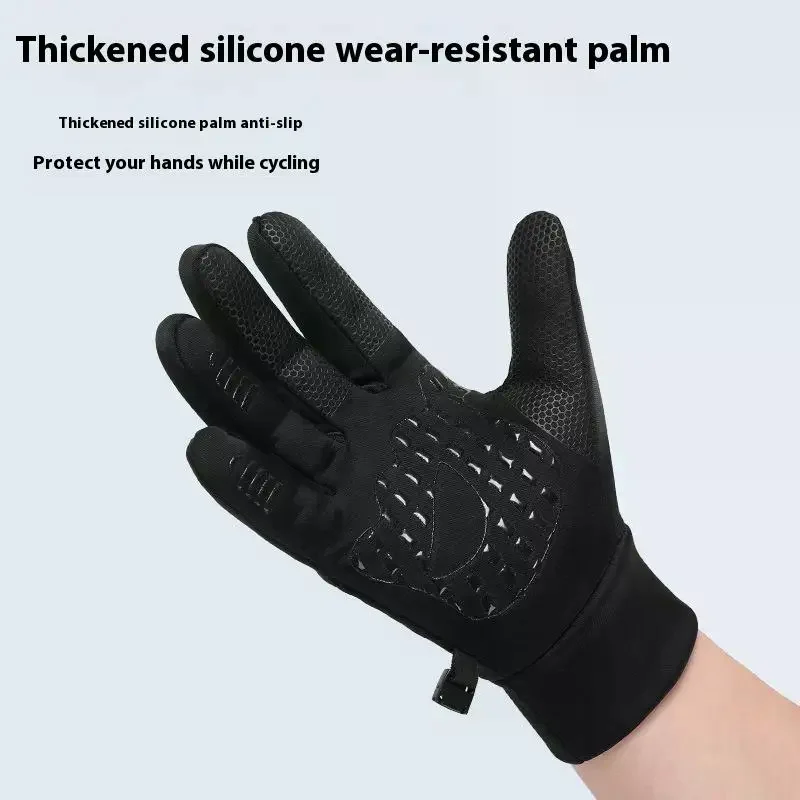 زوج واحد من قفازات الشتاء للرجال والنساء - قفاز حراري مقاوم للماء للطقس البارد، لتشغيل ركوب الدراجات بإصبع شاشة تعمل باللمس #4