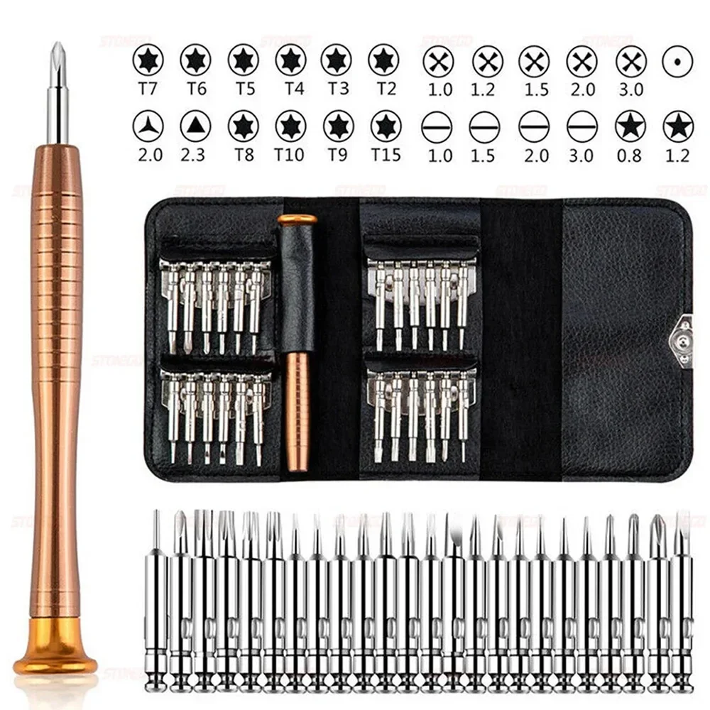 25 in 1 Mini Precision Screwdriver Non-magnet Set Electronic Torx Screwdriver Opening Repair Tools Kit For iPhone Camera Watch