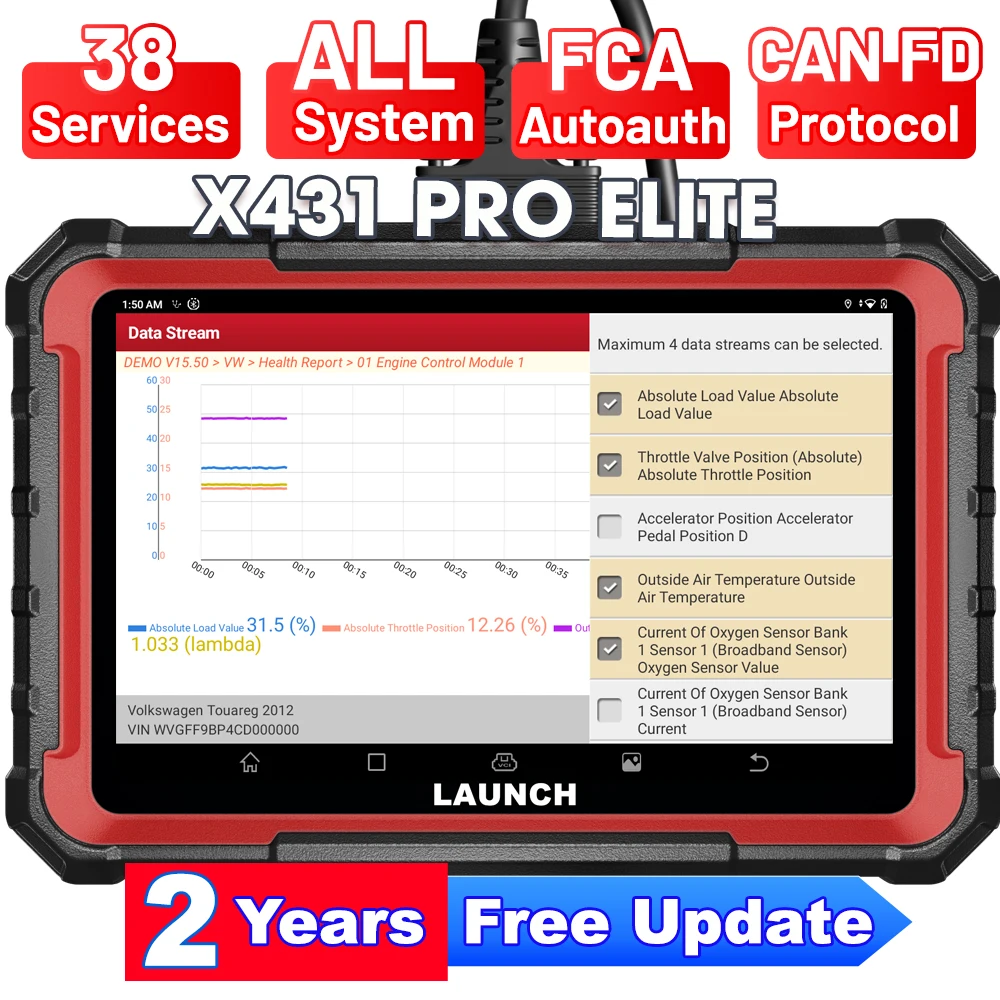 Outil de diagnostic automobile Launch X431 PRO Elite OBD2, scanner OBD OBD2, système complet, 38+ fonctions de réinitialisation, codage ECU, outil de diagnostic bidirectionnel, 2 ans de mise à jour gratuite