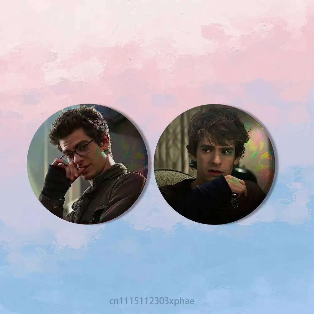 Andrew G-Garfield PP Spider 2 piece set Pins Creativity Printed Pictures Text Metal Lapel Badges Brooches Jewelry Gift