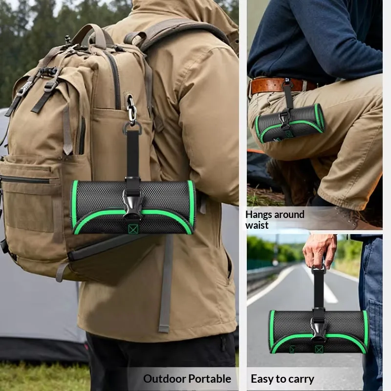 Portable Roll Up Tool Bag for Drill and Screwdriver Bits Made with Waterproof Oxford Cloth and Structured Elastic Compartments