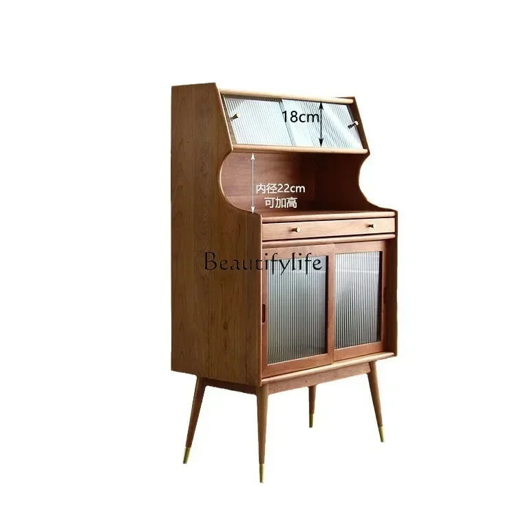 

ls 18ls 18-*Nordic Multifunctional Side Cabinet Changhong Glass Retro Metal Foot Locker