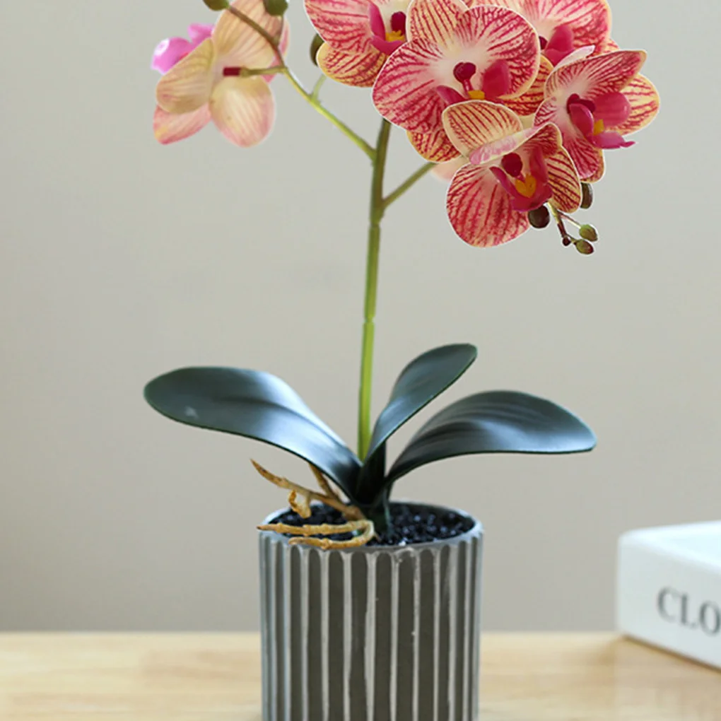 Искусственные цветы с листьями, искусственный цветок, фаленопсис, реквизит, декор интерьера