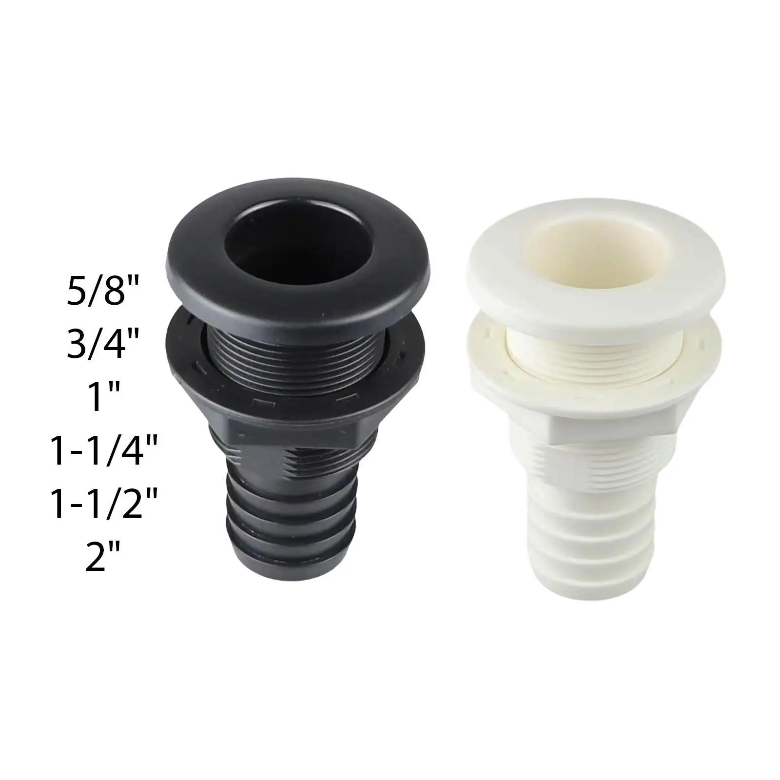 

Wear Resistant ABS Boat Drainage Outlet Water Bilge Pump Thru Hull Fittings for Yacht RV Marine Deck Repair