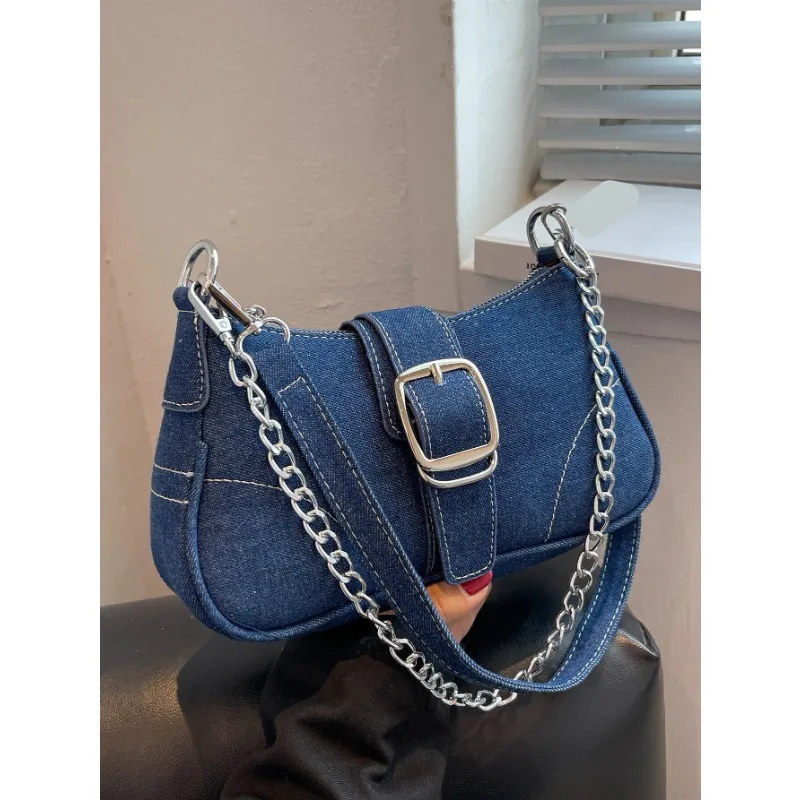 Small Design Jeans Bag Women\'s New Cross-Shoulder Bag Shoulder Canvas Bag