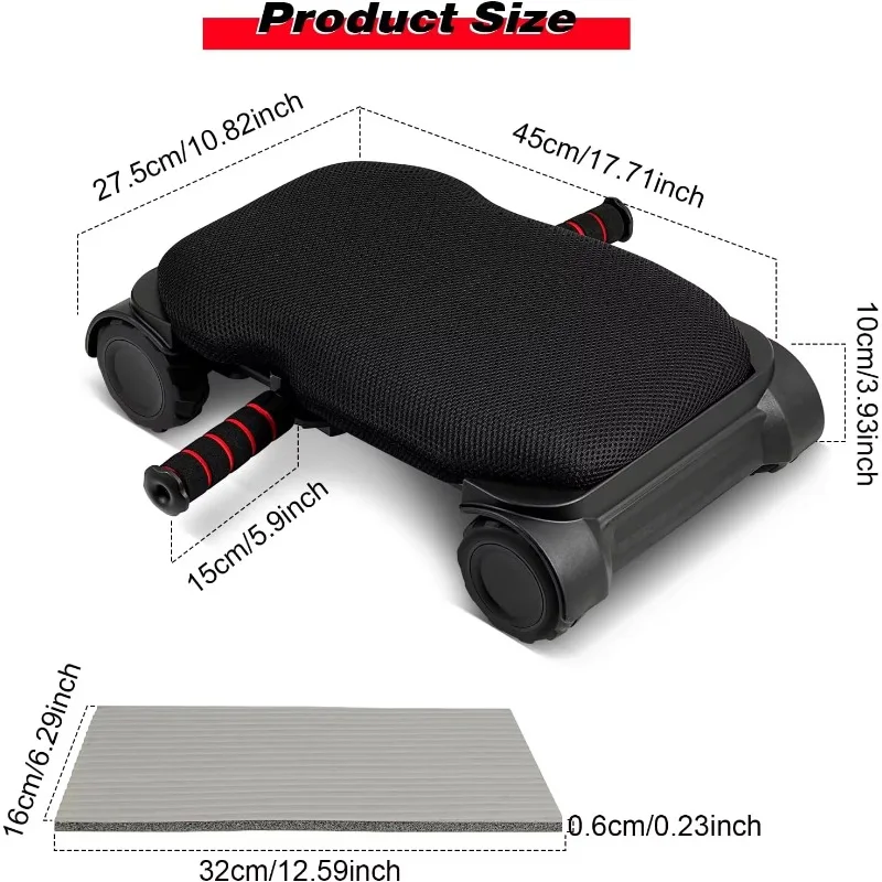 لوح عجلة رياضي مع 4 عجلات عجلة للبطن ذات الارتداد التلقائي للتدريبات الأساسية