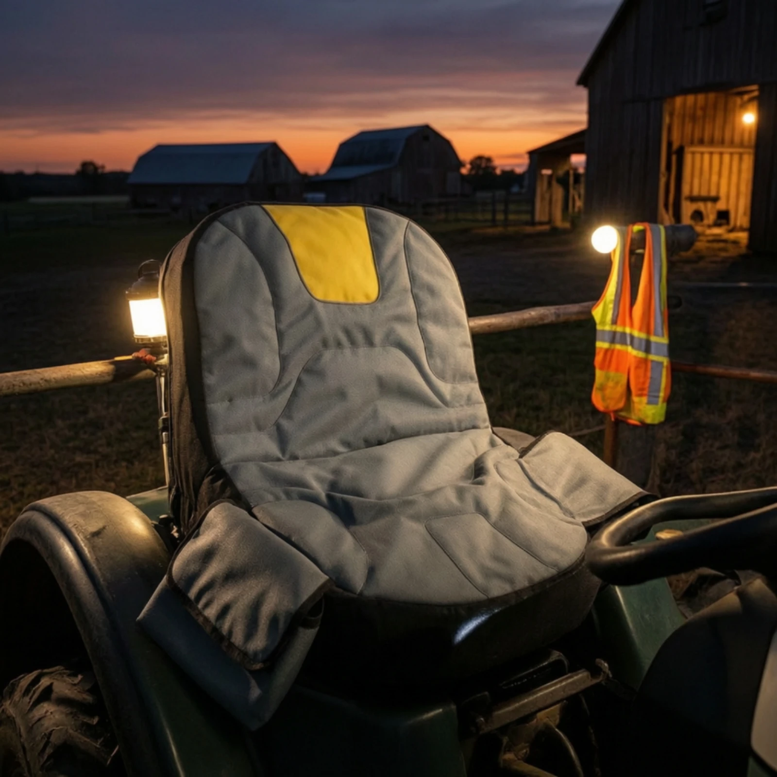 Riding Mower Seat Cover Water-Repellent Cushioned Mower Seat Cover Yard Equipment Padded Foldable