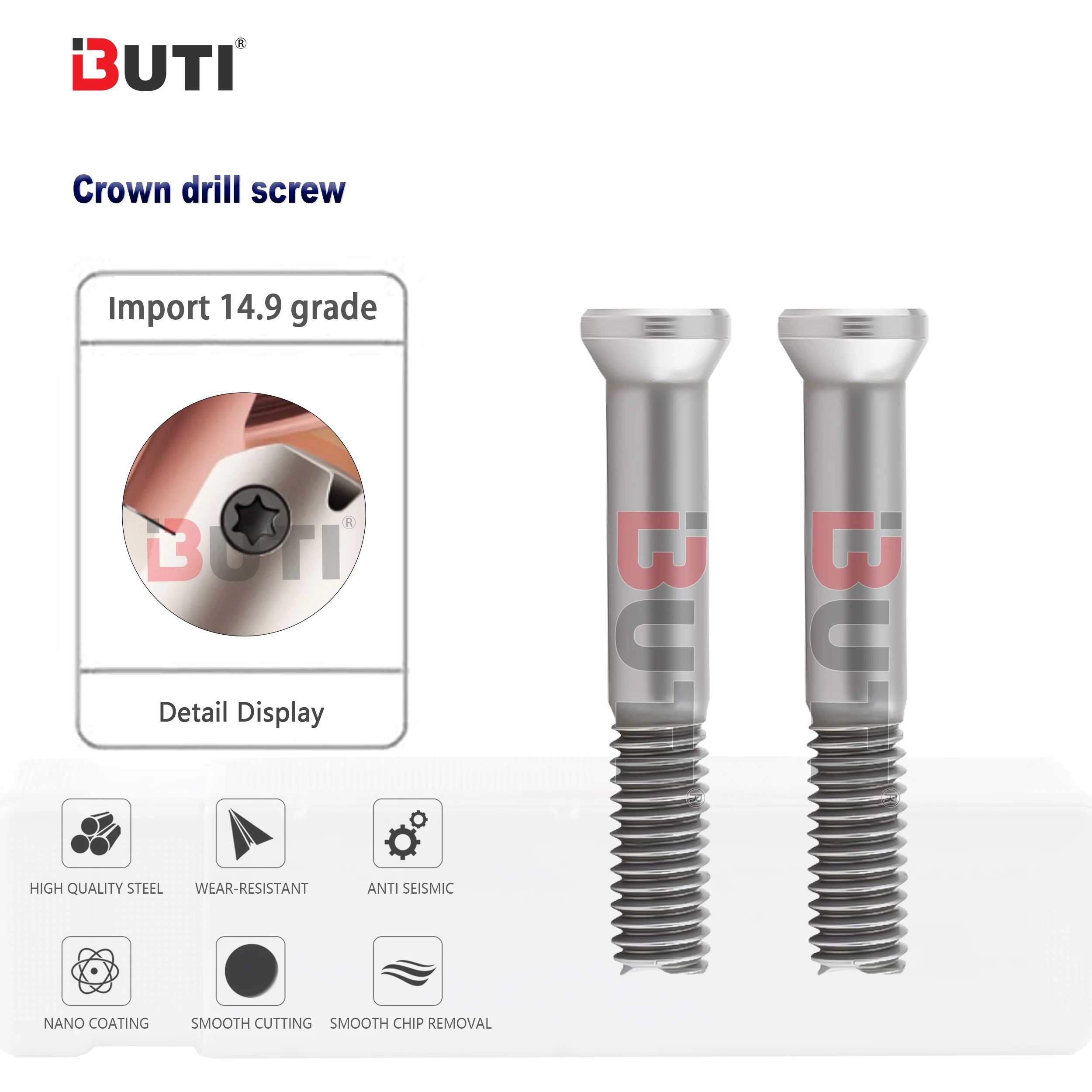 

M2.5M3 Корончатая дрель Спиральная лопата Аксессуар для дрели Износостойкий высокопрочный винт Коррозионностойкий U-образный сверлильный винт