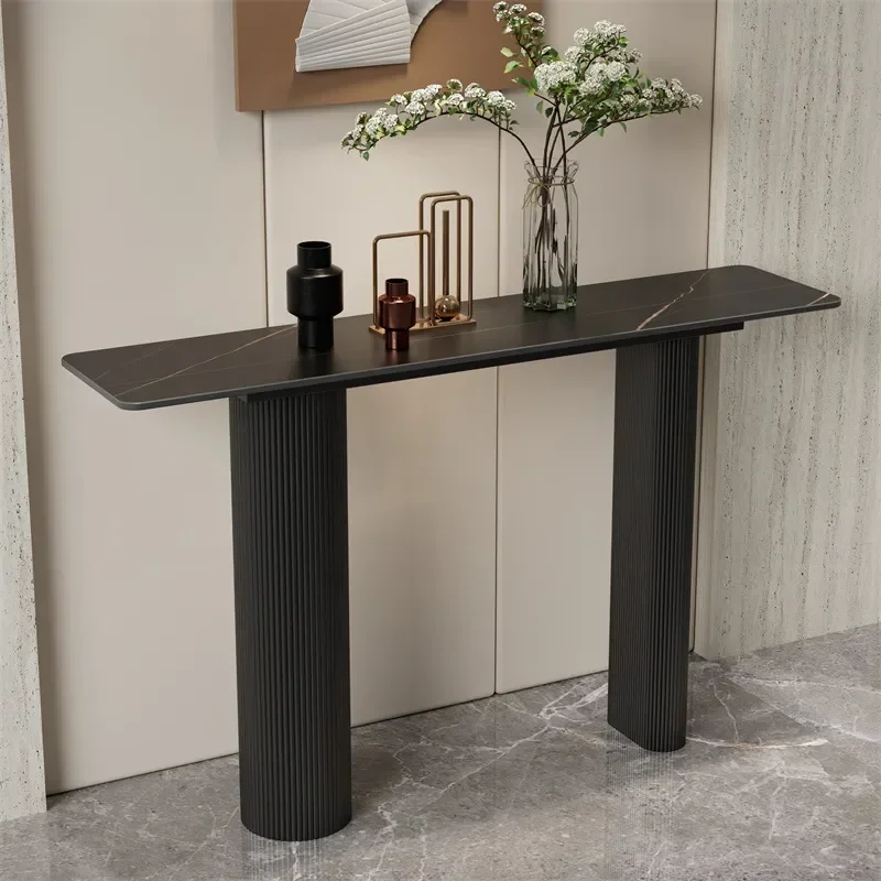 Italian Rock Slab Entryway Table Modern Luxury Console Table for Living Room High End Stone Shelf Display Stand Home Decor