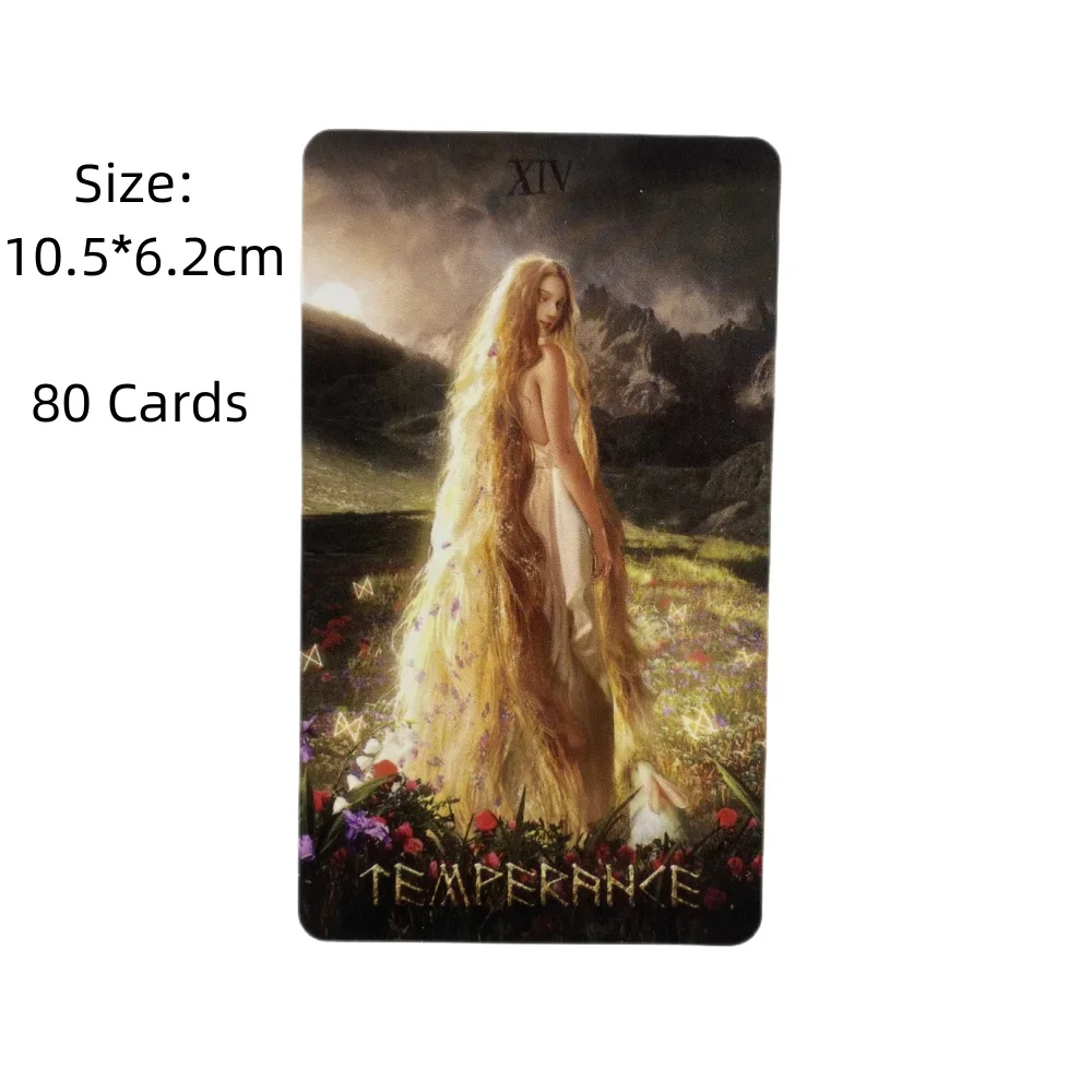 Runic Tarot Cards A 80 Deck Oracle English Visions Divination Edition Borad Playing Games