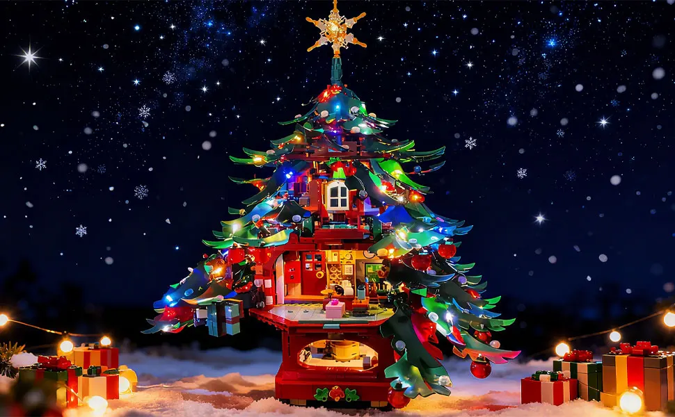 LYBMTWF LED-Beleuchtungsset, kompatibel mit Lego 41843 Weihnachtsbaum (Modellsteine NICHT im Lieferumfang enthalten) – Detail 4