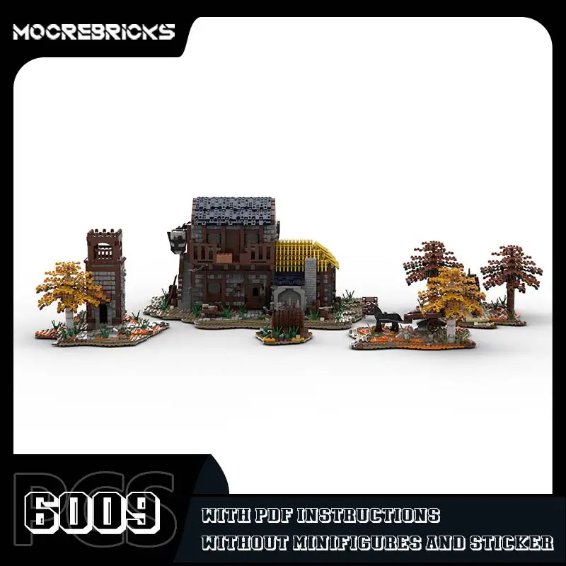 MOC-43257 Modular Medieval Set Building Blocks Architectural Scene Model Bricks Desktop Decoration Toys Children's Souvenir