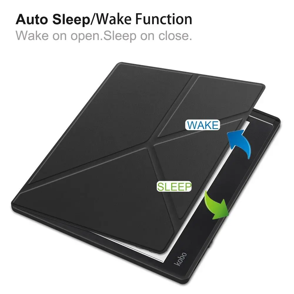 Suporte dobrável Concha protetora à prova de choque, Couro resistente ao desgaste, Auto Sleep and Wake, 10.3 "E-Reader Case, Kobo Elite 2E